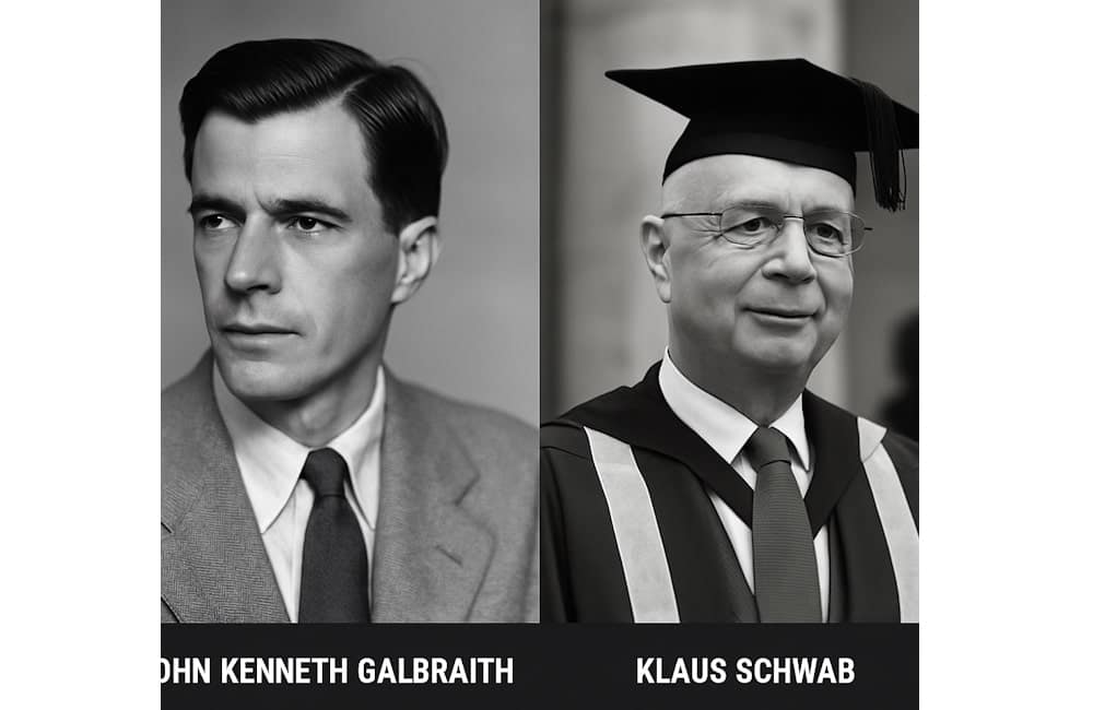 John Kenneth Galbraith et Klaus Schwab l’alliance fondatrice du Forum économique mondial